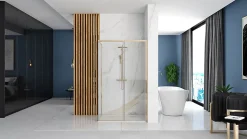 Cabine De Douche Rea Solar 80X100 Gold + Receveur De Douche Savoy White