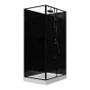 Cabine de douche rectangulaire - Installation réversible - Noir - L110 x l80 x H225 cm - ZODANI