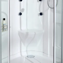 Cabine De Douche 90X90 Avec Hydromassage Et Bain De Vapeur Semi-Circulaire - Vesuvio