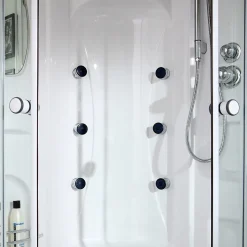 Cabine De Douche 90X90 Avec Hydromassage Et Bain De Vapeur Semi-Circulaire - Vesuvio