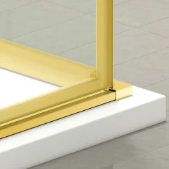 Cabine de douche 80x100 cm coulissante en 6mm verre trempé anticalcaire, profils dorés