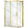 Cabine de douche 100x100 cm coulissante en 6mm verre trempé anticalcaire, profils dorés
