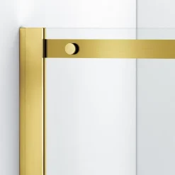 Cabine de douche 100x100 cm coulissante en 6mm verre trempé anticalcaire, profils dorés