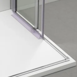 Cabine de douche 80x100 cm coulissante en 6mm verre trempé anticalcaire, profils chromés