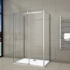 Cabine de douche 120x80x195 cm - verre 8 mm anticalcaire - porte coulissante - sans receveur
