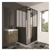 CABINE DE DOUCHE 90X120X220 STYLE INDUSTRIEL NOIR