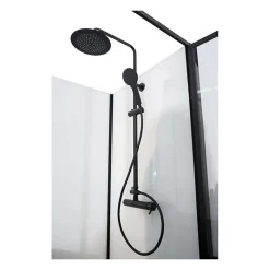 CABINE DE DOUCHE 90X120X220 STYLE INDUSTRIEL NOIR