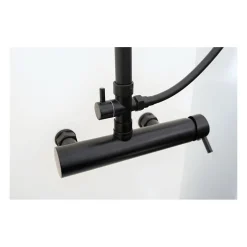 CABINE DE DOUCHE 90X120X220 STYLE INDUSTRIEL NOIR