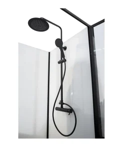 CABINE DE DOUCHE 90X120X220 STYLE INDUSTRIEL NOIR