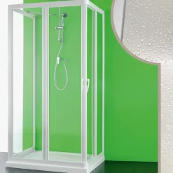 Cabine douche 3 côtés 80x100x80 CM en acrylique mod. Venere avec ouverture centrale