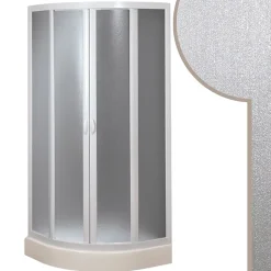 Cabine douche demi-circulaire 90x90 CM en acrylique mod. Smart avec ouverture culissante