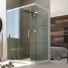 Cabine Douche en PVC 90x120 CM H200 Transparent mod. Glax Profil Blanc