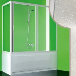 Cabine douche Pare-Baignoire 70x140 CM en acrylique mod. Plutone avec ouverture centrale