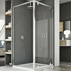 Cabine Douche 75x120 AP. 120 CM H185 transparent modèle Sintesi Duo 2 Portillons