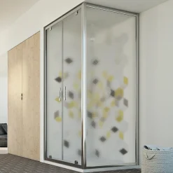 Cabine douche 80x110 Ouv. 110 CM 198 Opaque mod. Cristal Duo 2 Portes