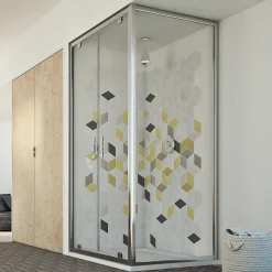 Cabine douche 90x110 Ouv. 110 CM 198 Transparent mod. Cristal Duo 2 Portes
