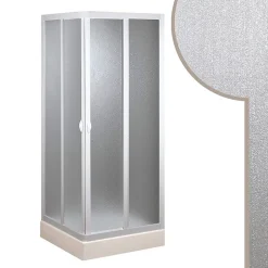 Cabine douche 90x90CM en acrylique mod. Smart avec ouverture centrale