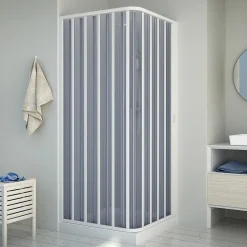 Cabine douche 80x80CM H185 en Plastique pvc modèle Energy avec l'ouverture latérale