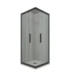 Cabine parois de douche angulaire coulissante 110x120 cm H 200 en PVC Noir Matt Verre Transparent mod. Kolors