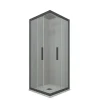 Cabine parois de douche angulaire coulissante 110x120 cm H 200 en PVC Anthracite Verre Transparent mod. Kolors
