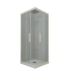 Cabine parois de douche angulaire coulissante 80x100 cm H 200 en PVC Champagne Verre Transparent mod. Kolors