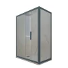 Cabine parois de douche angulaire coulissante 70x120 cm H 200 en PVC Bleu Navy Verre Transparent mod. Deco Duo