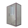 Cabine parois de douche angulaire coulissante 70x120 cm H 200 en PVC Lavande Verre Transparent mod. Deco Duo