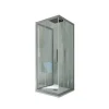 Cabine parois de douche coulissante 3 côtés 70x120x70 cm H 200 en PVC Gris argent Verre Transparent mod. Kolors Trio