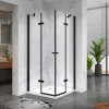 Cabine porte de douche d'angle MAYA-BLACK H190 cm, 70 x 120 cm, verre transparent - Saniverre