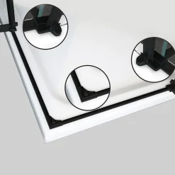Cabine porte de douche d'angle MAYA-BLACK H190 cm, 70 x 120 cm, verre transparent - Saniverre
