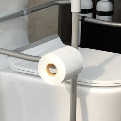 Cadre de sécurité de toilettes - cadre de toilettes réglable - barres d'appui rembourrées pour toilettes - alu. EVA gris