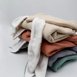 Cape, sortie de bain pour bébé intérieur 100 % coton - 100 x 100 cm - Lapin - Moutarde - Monsieur Bébé