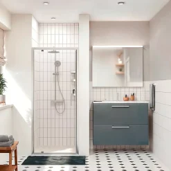 Ceramia Zenith Porte de douche 80x195cm pivotante anticalcaire avec profilés Chrome brillant (CERAHZ80C)