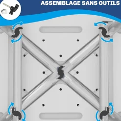 Chaise de douche siège de douche ergonomique hauteur réglable pieds antidérapants charge max. 136 Kg alu HDPE bleu