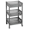 Chariot de rangement à roulettes avec 3 corbeilles - Argent