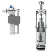 Chasse d'eau + robinet flotteur à ouverture différé Flomasta, double bouton poussoir + étrier
