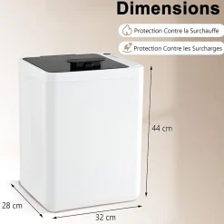 Chauffe-Serviettes 23 L,Ecran LED, Minuterie de 15 à 90 Min, pour Serviettes 114 x 178cm, Peignoirs, Couvertures, Blanc