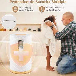 Chauffe-Serviettes 20L,avec Minuterie, 3 Lumière RGB et Verrouillage pour Spa, Peignoirs, Couvertures, Salle de Bain