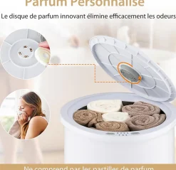 Chauffe-Serviettes Style Seau 23L, 3 Niveaux Chauffage 60-80Celsius & Minuterie 20-90min, Chauffe-Serviettes, Blanc