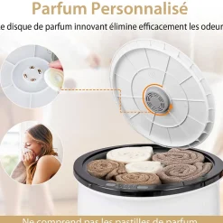 Chauffe-Serviettes Style Seau 23L, 3 Niveaux Chauffage 60-80Celsius & Minuterie 20-90min, Arrêt Automatique, Noir