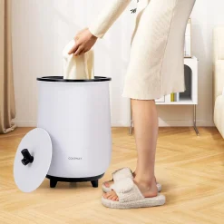 Chauffe-Serviettes Style Seau 23L, 3 Niveaux Chauffage 60-80Celsius & Minuterie 20-90min, Arrêt Automatique, Noir