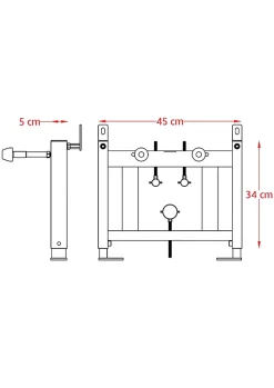 Châssis de bâti-support universal pour bidet suspendu complet de pieds supports réglables en acier inoxydable