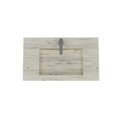 80Cm Hpl Stratifié Lavabo Chêne Glace Bassin Central