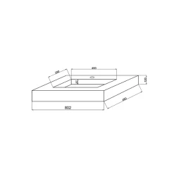 80Cm Hpl Stratifié Lavabo Chêne Glace Bassin Central
