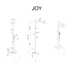 Colonne bain douche mécanique avec barre extensible SKY BATH chromé série JOY