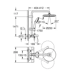 Colonne bain douche thermostatique GROHE Vitalio Start System Chromé