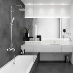 Colonne bain douche thermostatique HANSGROHE Vernis Shape 230 chromé + nettoyant Briochin