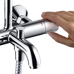 Colonne bain douche thermostatique HANSGROHE Vernis Shape 230 chromé + nettoyant Briochin
