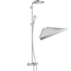 Colonne bain douche thermostatique HANSGROHE Crometta S 240 chromé + tablette Addstoris
