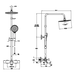 Colonne bain douche thermostatique VITRA Aquaheat Joy 220